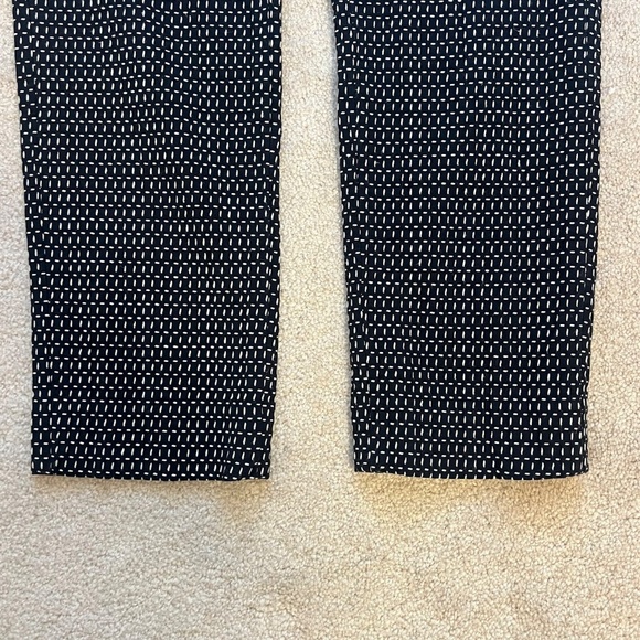 Banana Republic Black White Stitching Pattern Sloan Pants Size 4 - Picture 10 of 12
